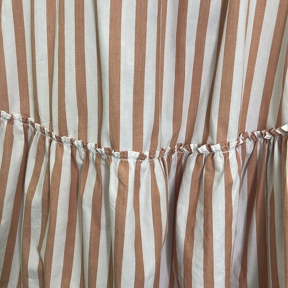 Abercrombie & Fitch - Stripe Ruffle Lined Spaghetti Strap Trapeze Mini Dress LG - Picture 8 of 12